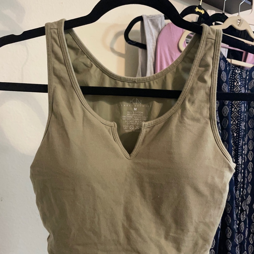 Green crop top